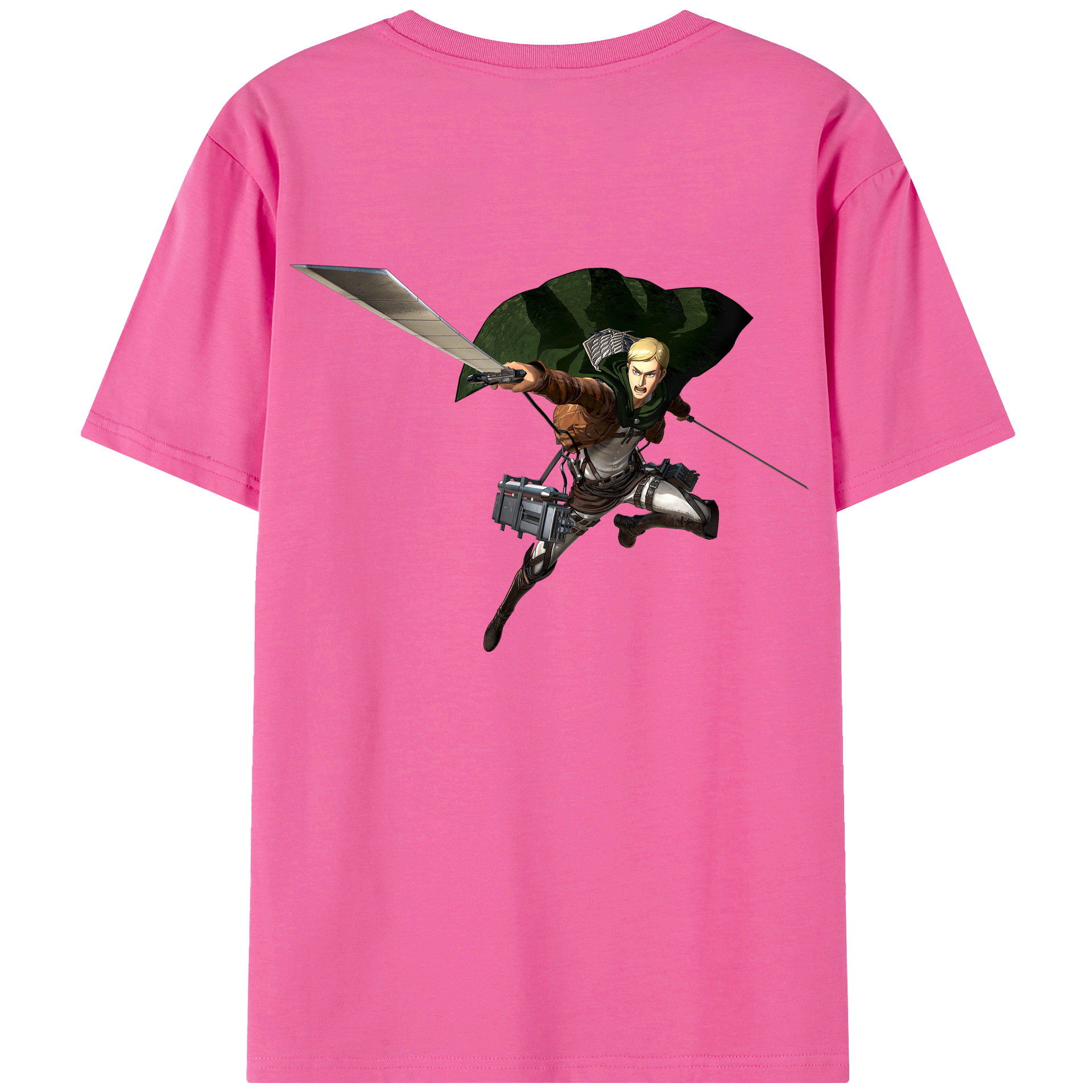 （画像用） 進撃の巨人 エルヴィン・スミス Attack on Titan Erwin Smith レディース半袖Tシャツ(バックプリント)